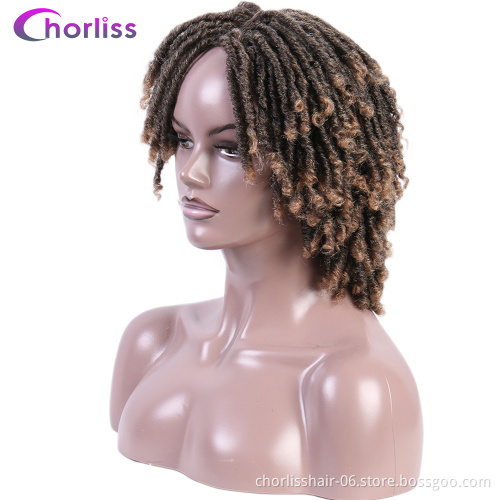 2020 Hot Selling Cheap Synthetic Hair Wigs for Black Women African Short Dreadlocks Wig Faux Locs Crochet Hair Braided Wigs